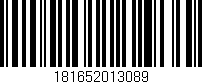 Código de barras (EAN, GTIN, SKU, ISBN): '181652013089'