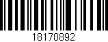 Código de barras (EAN, GTIN, SKU, ISBN): '18170892'