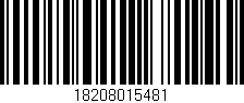 Código de barras (EAN, GTIN, SKU, ISBN): '18208015481'
