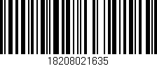 Código de barras (EAN, GTIN, SKU, ISBN): '18208021635'
