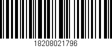 Código de barras (EAN, GTIN, SKU, ISBN): '18208021796'
