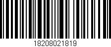 Código de barras (EAN, GTIN, SKU, ISBN): '18208021819'