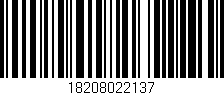 Código de barras (EAN, GTIN, SKU, ISBN): '18208022137'
