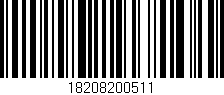 Código de barras (EAN, GTIN, SKU, ISBN): '18208200511'