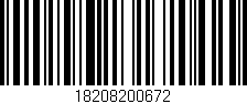 Código de barras (EAN, GTIN, SKU, ISBN): '18208200672'