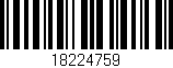 Código de barras (EAN, GTIN, SKU, ISBN): '18224759'
