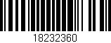 Código de barras (EAN, GTIN, SKU, ISBN): '18232360'