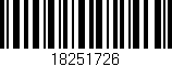 Código de barras (EAN, GTIN, SKU, ISBN): '18251726'
