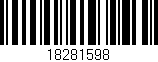 Código de barras (EAN, GTIN, SKU, ISBN): '18281598'