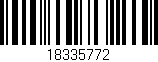 Código de barras (EAN, GTIN, SKU, ISBN): '18335772'