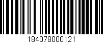 Código de barras (EAN, GTIN, SKU, ISBN): '184078000121'