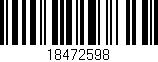 Código de barras (EAN, GTIN, SKU, ISBN): '18472598'