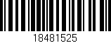 Código de barras (EAN, GTIN, SKU, ISBN): '18481525'