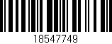 Código de barras (EAN, GTIN, SKU, ISBN): '18547749'