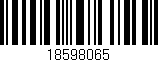 Código de barras (EAN, GTIN, SKU, ISBN): '18598065'
