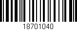 Código de barras (EAN, GTIN, SKU, ISBN): '18701040'