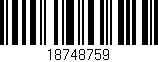 Código de barras (EAN, GTIN, SKU, ISBN): '18748759'