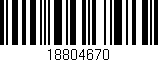Código de barras (EAN, GTIN, SKU, ISBN): '18804670'