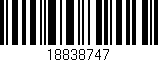 Código de barras (EAN, GTIN, SKU, ISBN): '18838747'