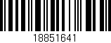 Código de barras (EAN, GTIN, SKU, ISBN): '18851641'