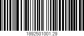 Código de barras (EAN, GTIN, SKU, ISBN): '1892501001.29'