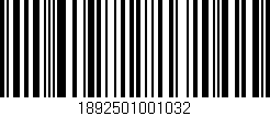 Código de barras (EAN, GTIN, SKU, ISBN): '1892501001032'