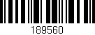 Código de barras (EAN, GTIN, SKU, ISBN): '189560'