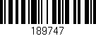 Código de barras (EAN, GTIN, SKU, ISBN): '189747'