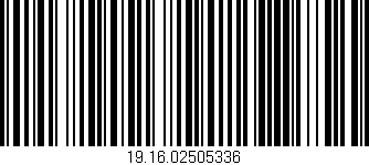 Código de barras (EAN, GTIN, SKU, ISBN): '19.16.02505336'