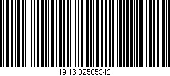 Código de barras (EAN, GTIN, SKU, ISBN): '19.16.02505342'