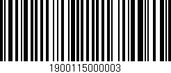 Código de barras (EAN, GTIN, SKU, ISBN): '1900115000003'