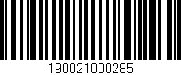 Código de barras (EAN, GTIN, SKU, ISBN): '190021000285'