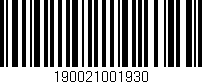 Código de barras (EAN, GTIN, SKU, ISBN): '190021001930'