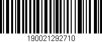 Código de barras (EAN, GTIN, SKU, ISBN): '190021292710'