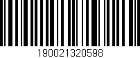 Código de barras (EAN, GTIN, SKU, ISBN): '190021320598'