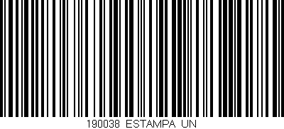 Código de barras (EAN, GTIN, SKU, ISBN): '190038/ESTAMPA_UN'