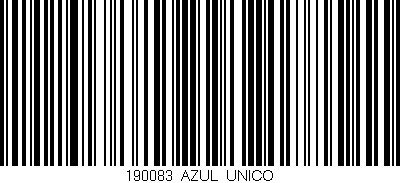 Código de barras (EAN, GTIN, SKU, ISBN): '190083/AZUL_UNICO'