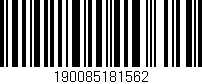 Código de barras (EAN, GTIN, SKU, ISBN): '190085181562'