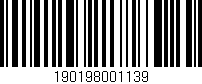Código de barras (EAN, GTIN, SKU, ISBN): '190198001139'