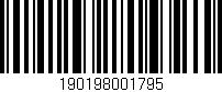 Código de barras (EAN, GTIN, SKU, ISBN): '190198001795'