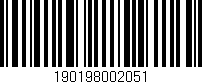 Código de barras (EAN, GTIN, SKU, ISBN): '190198002051'