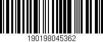 Código de barras (EAN, GTIN, SKU, ISBN): '190198045362'