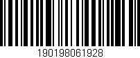 Código de barras (EAN, GTIN, SKU, ISBN): '190198061928'