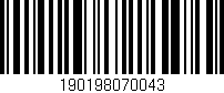 Código de barras (EAN, GTIN, SKU, ISBN): '190198070043'