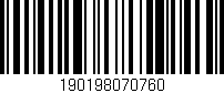 Código de barras (EAN, GTIN, SKU, ISBN): '190198070760'