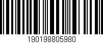 Código de barras (EAN, GTIN, SKU, ISBN): '190198805980'