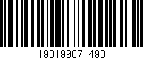 Código de barras (EAN, GTIN, SKU, ISBN): '190199071490'