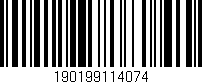 Código de barras (EAN, GTIN, SKU, ISBN): '190199114074'