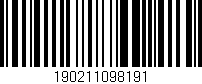 Código de barras (EAN, GTIN, SKU, ISBN): '190211098191'