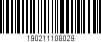 Código de barras (EAN, GTIN, SKU, ISBN): '190211108029'